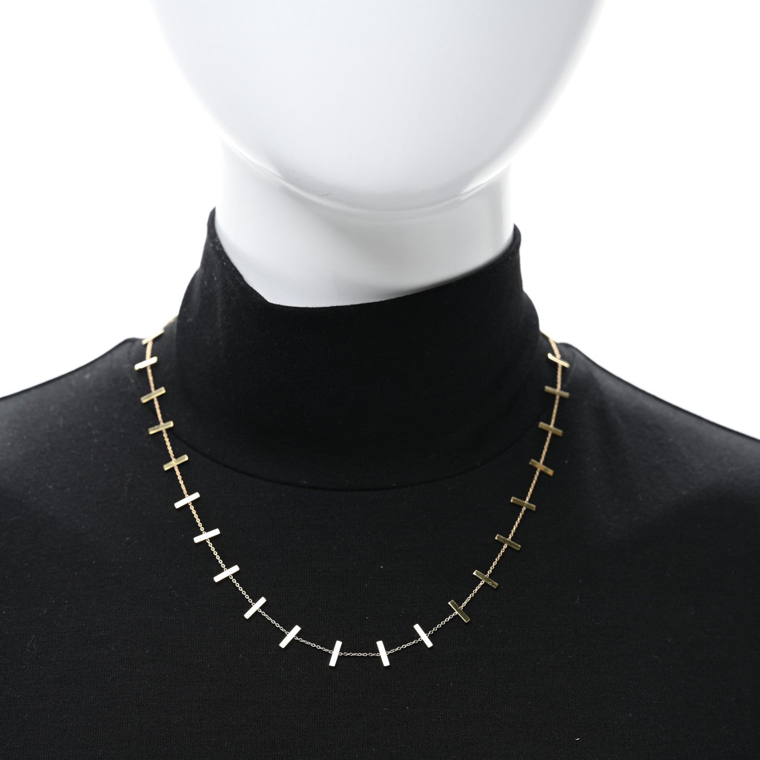 Jennifer Meyer 18K Yellow Gold Cross Bar Necklace 2 of 5