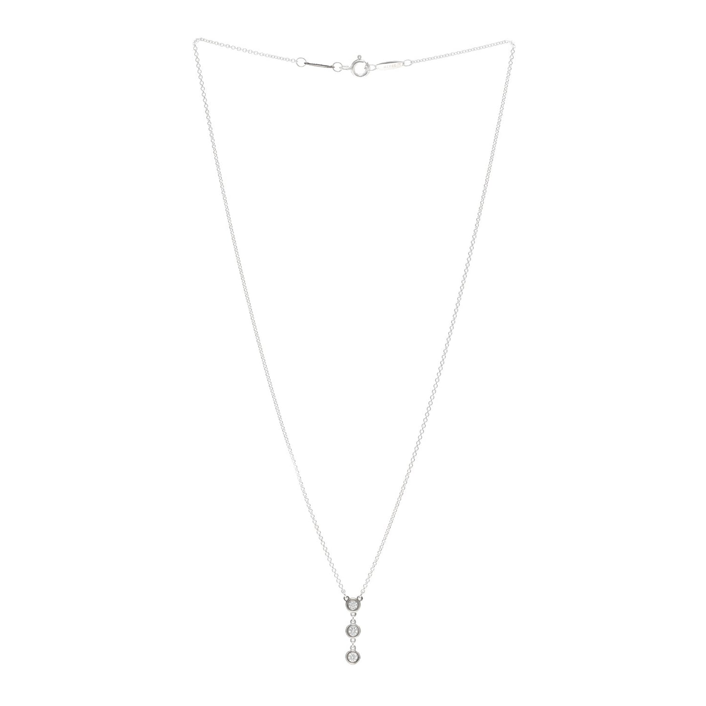 Sterling Silver Diamond .15ctw Elsa Peretti Diamonds by the Yard Drop Pendant Necklace