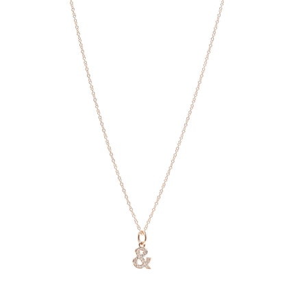Tiffany 18K Rose Gold Diamond Small Ampersand Pendant Necklace 1 of 6