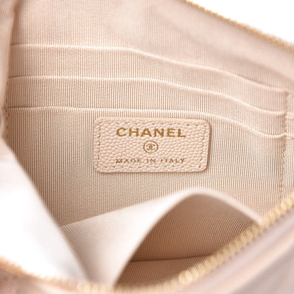 Chanel Caviar Quilted Medium Cosmetic Case Light Beige 6 of 8