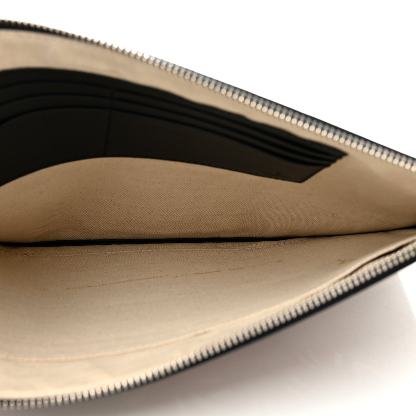 GG Supreme Monogram Kingsnake Zip Wristlet Pouch Beige Black