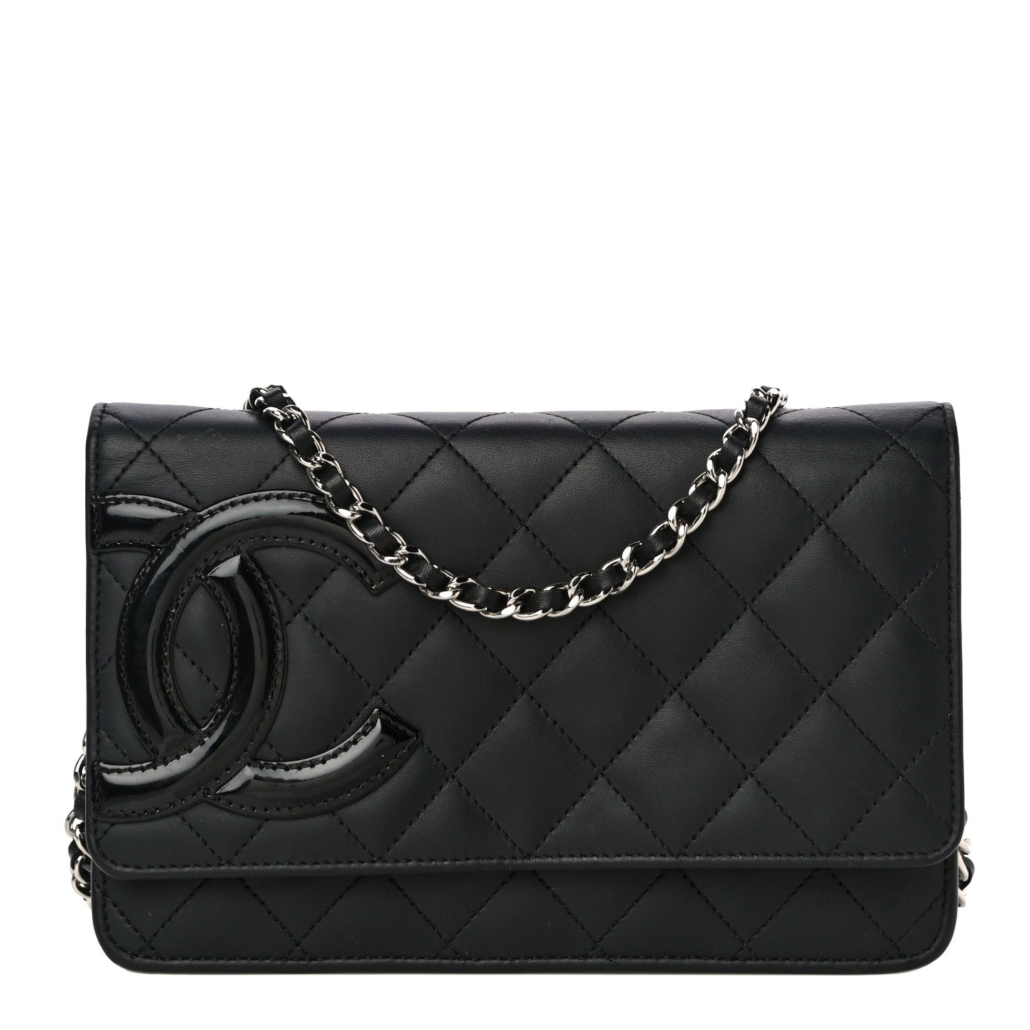 Chanel Calfskin Quilted Cambon Wallet On Chain WOC Black 1 of 13