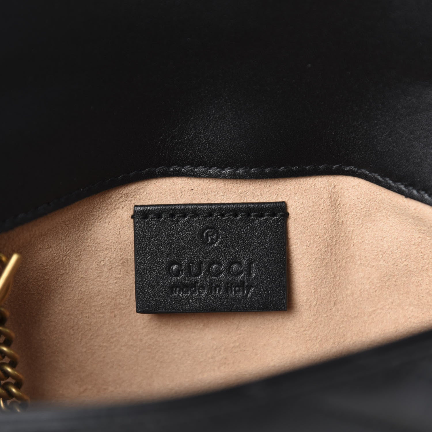 Gucci Calfskin Matelasse Super Mini GG Marmont Shoulder Bag Black 8 of 11