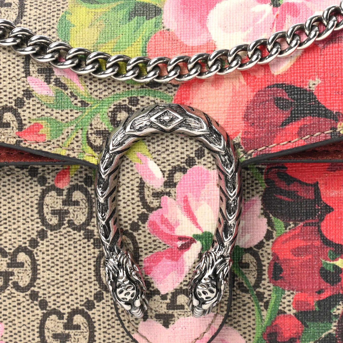 GG Supreme Monogram Blooms Super Mini Dionysus Shoulder Bag Beige Multicolor Dry Rose