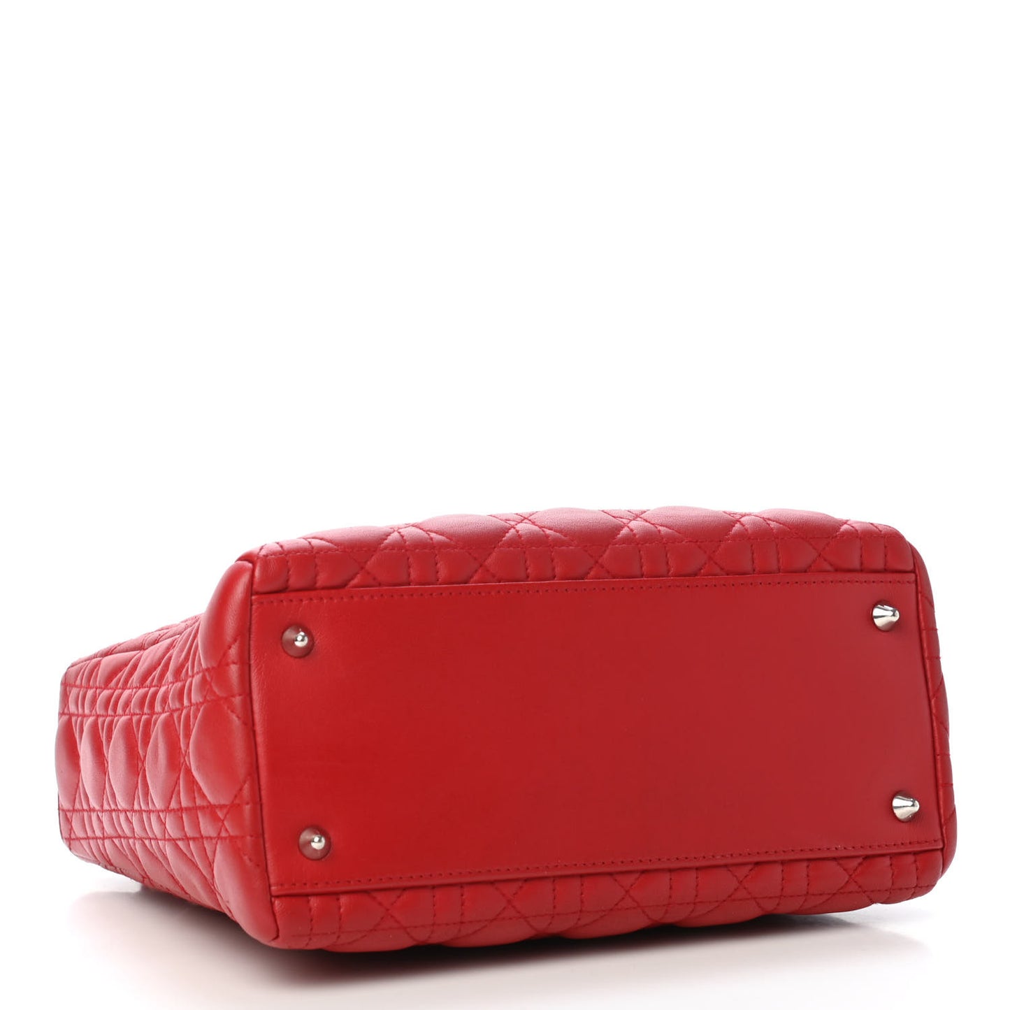 Lambskin Cannage Medium Lady Dior Red