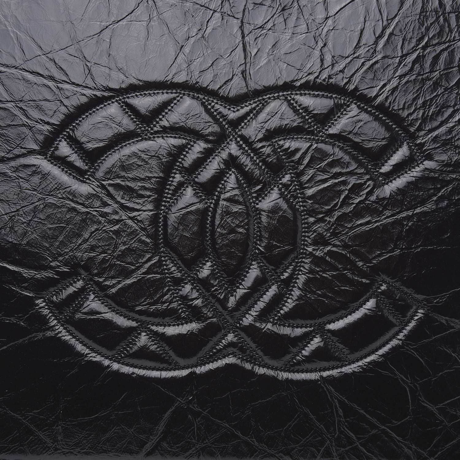 Chanel Shiny Aged Calfskin Quilted Large Shopping Bag Black 10 of 10