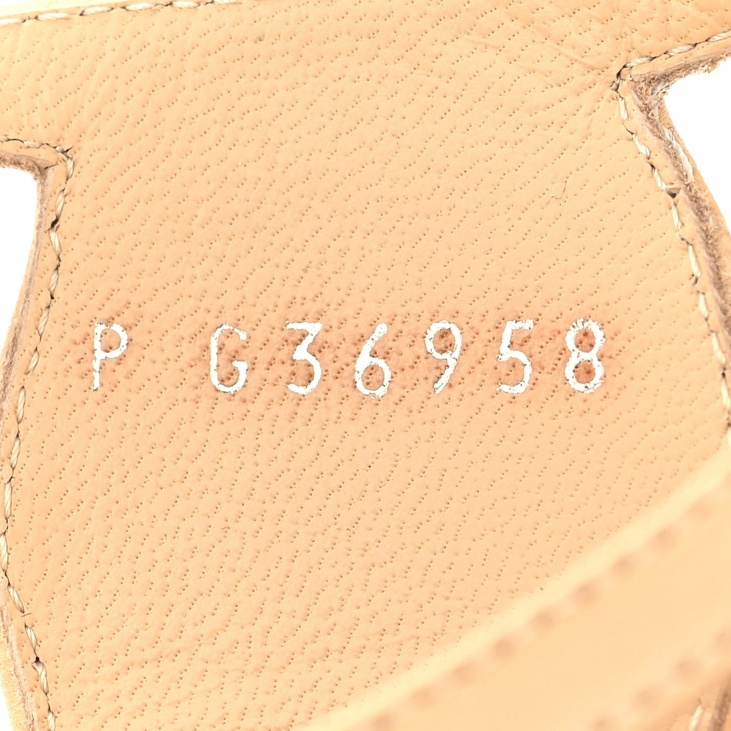 Lambskin CC Flat Sandals 37 Beige