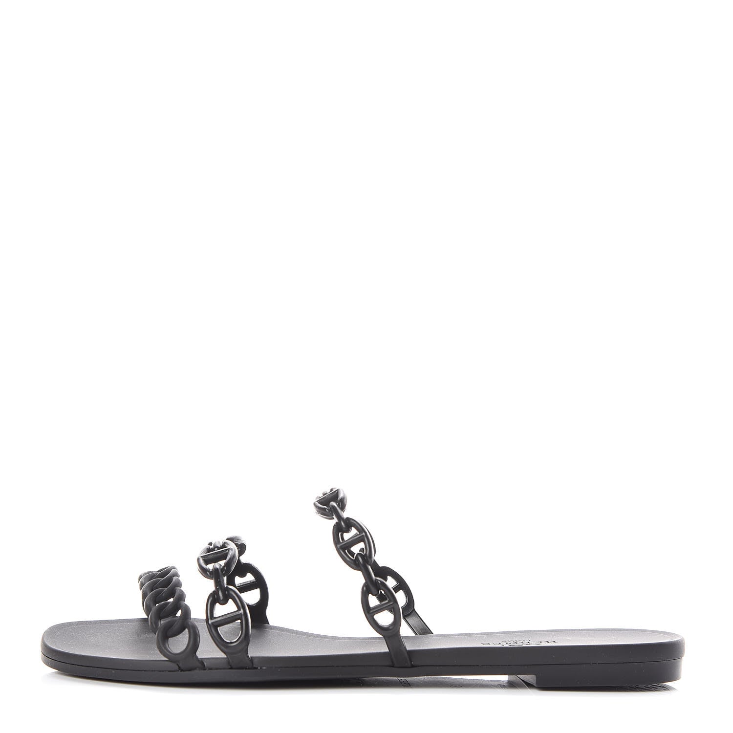 Hermes Rubber Chaine d'Ancre Rivage Sandals 38 Black 1 of 9
