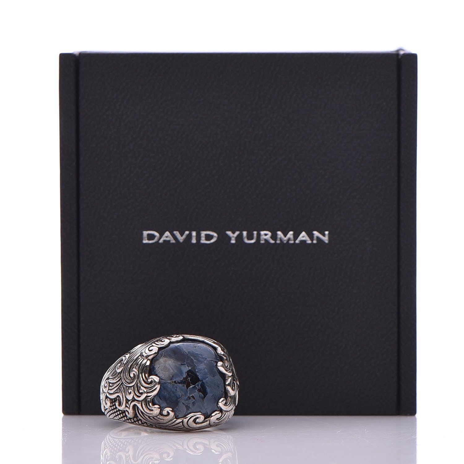 David Yurman Men's Sterling Silver Pietersite Wave Ring 62 10 6 of 6