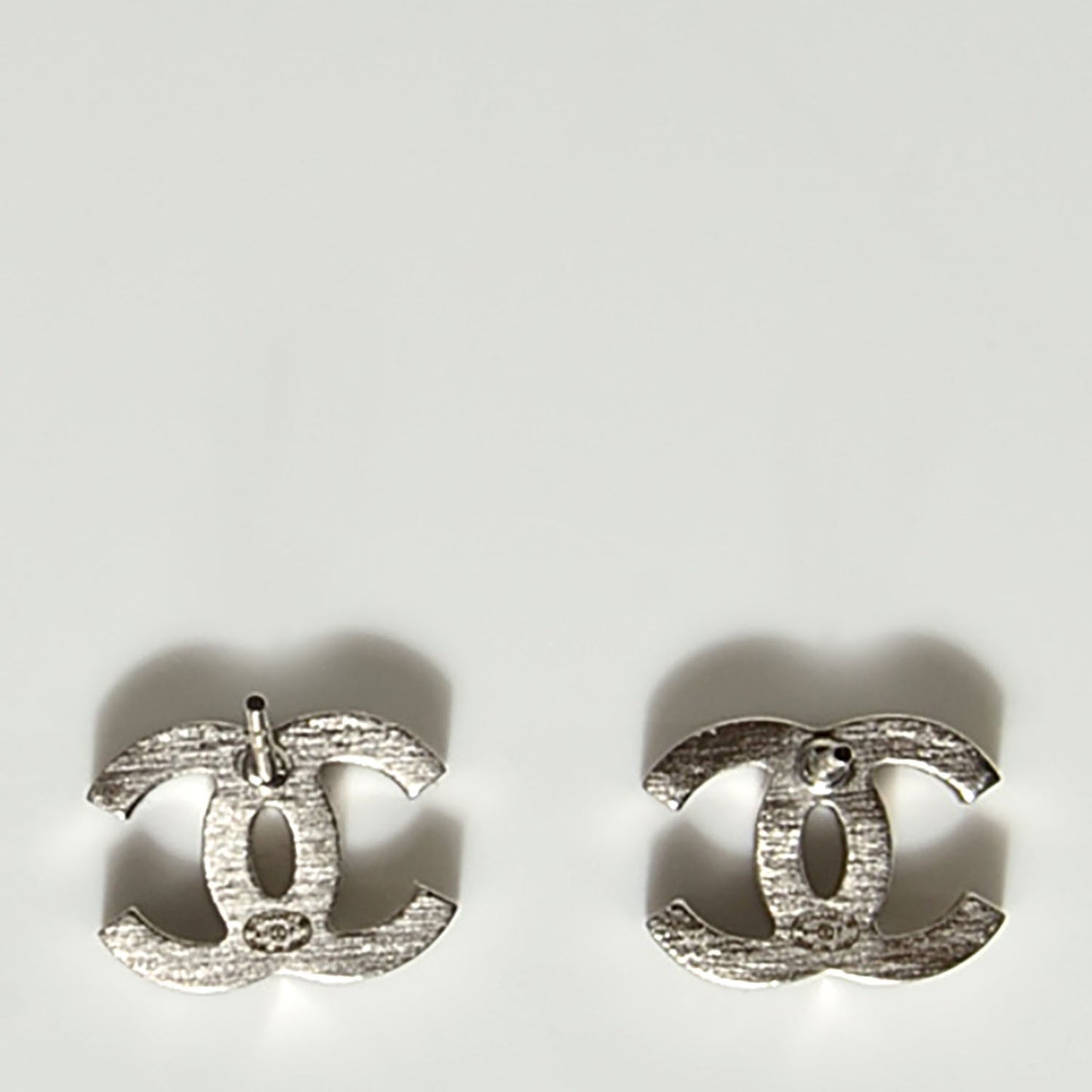 Baguette Crystal CC Earrings Silver