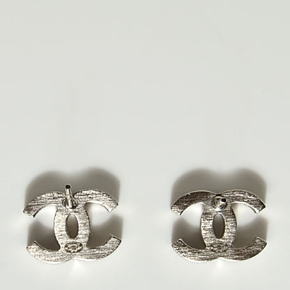 Chanel Baguette Crystal CC Earrings Silver 3 of 5