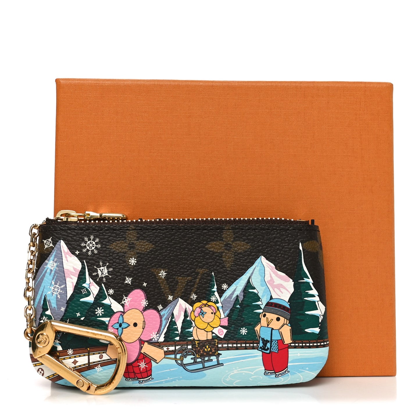 Monogram 2023 Christmas Animation Alpine Key Pouch Pink