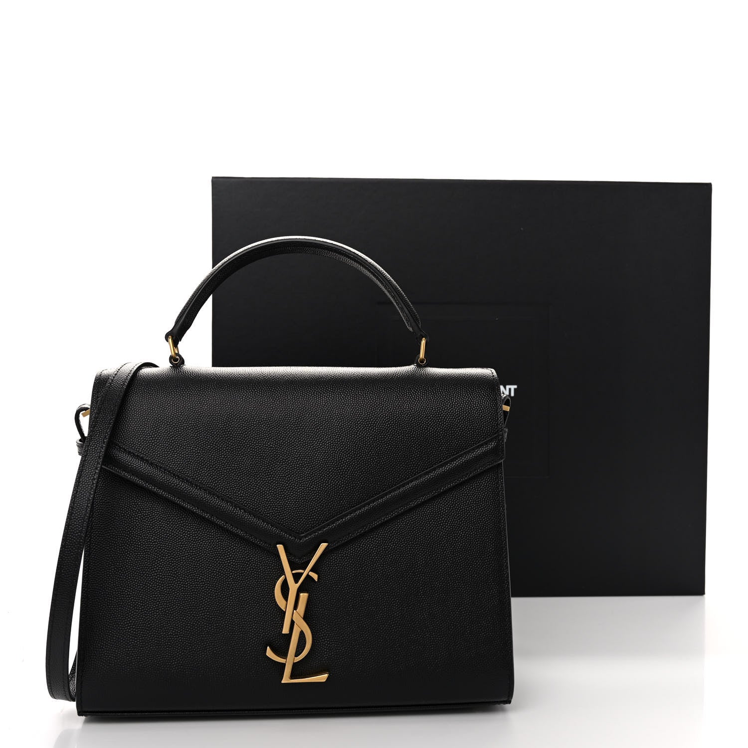 Saint Laurent Grain de Poudre Medium Classic Monogram Cassandra Top Handle Black 10 of 10