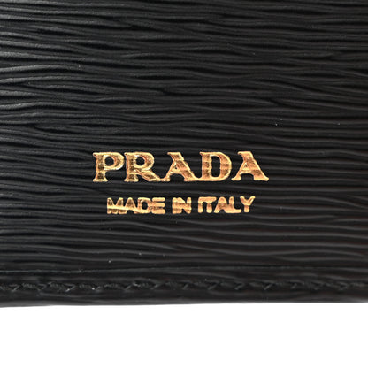 Prada Vitello Move Bi-Fold Card Holder Wallet Black Lacca 6 of 7