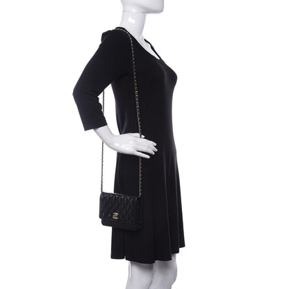 Chanel Patent Lambskin Quilted Wallet On Chain WOC Black 2 of 14
