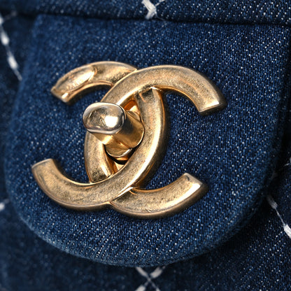 Chanel Denim Quilted Medium Denim Trip Single Flap Blue 13 of 13