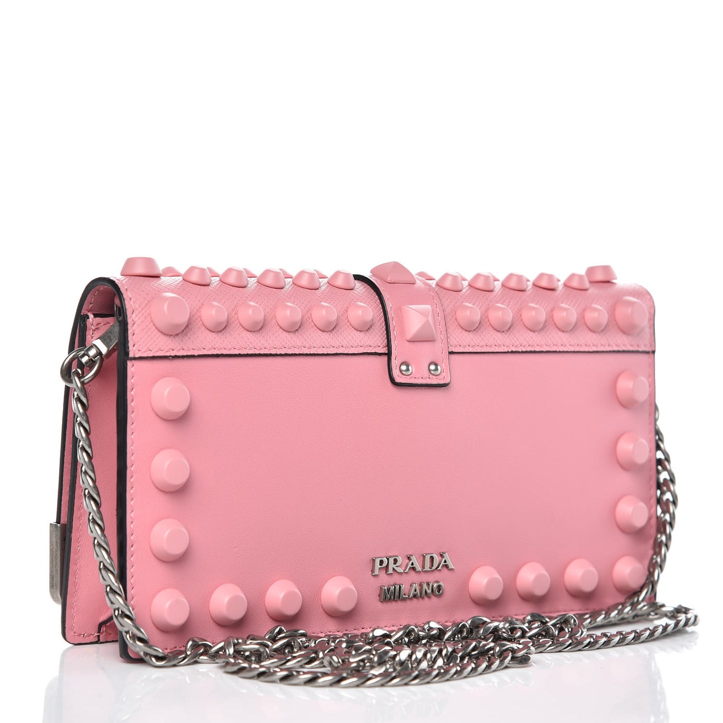 City Calfskin Cahier Studded Mini Bag Petalo