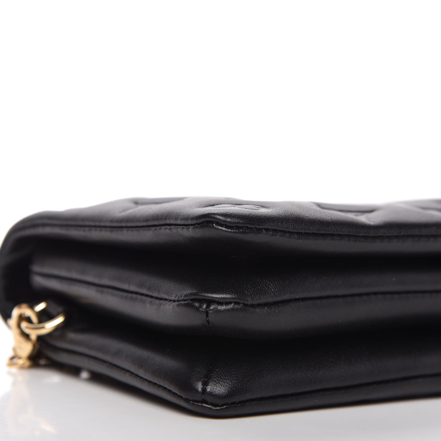 Louis Vuitton Lambskin Embossed Monogram Pochette Coussin Black 6 of 10