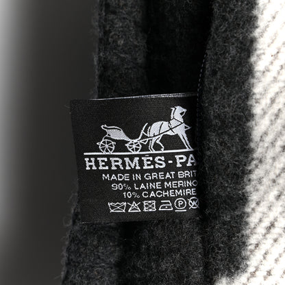 Hermes Wool Cashmere Avalon Pillow PM Ecru Gris Fonce 3 of 3