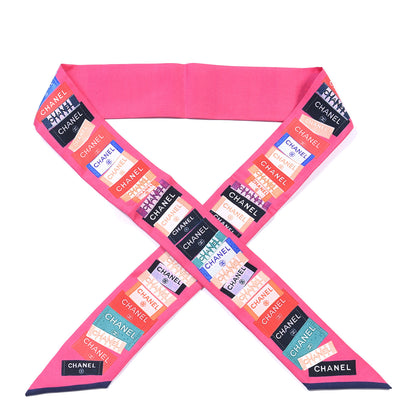 Chanel Silk Twill Slim Bandeau Scarf Pink 1 of 3