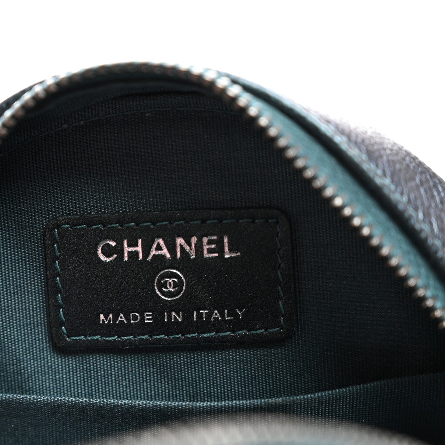 Chanel Iridescent Caviar Quilted Round Filigree Crossbody Dark Turquoise 6 of 11