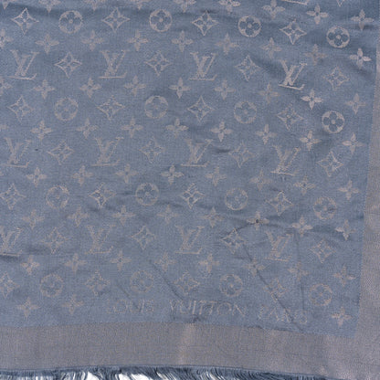 Louis Vuitton Silk Lurex Wool Monogram Shine Shawl Charcoal Grey 2 of 3