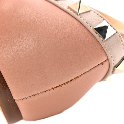 Valentino Garavani Calfskin Nappa Rockstud Cage Ballerina Flats 38 Grey Pink Poudre 12 of 15