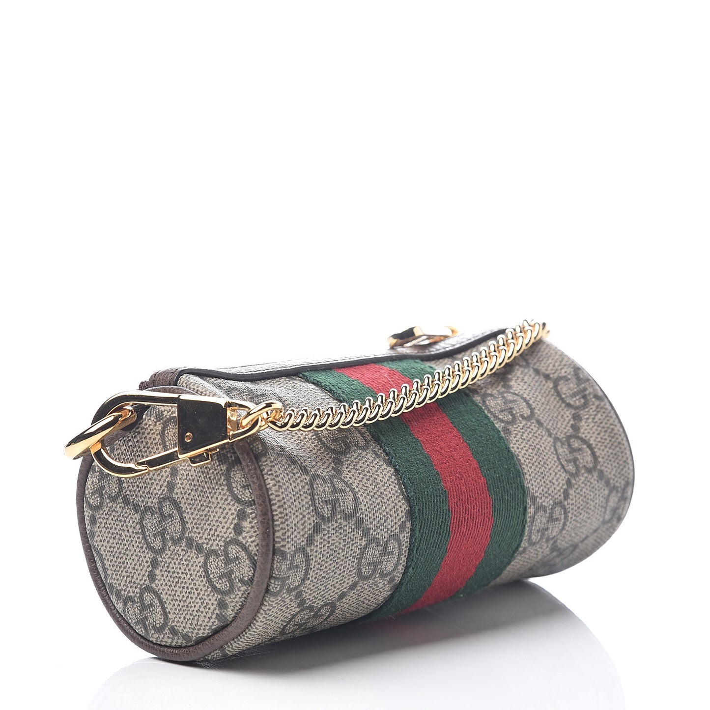 GG Supreme Monogram Web Ophidia Barrel Coin Purse Beige New Acero