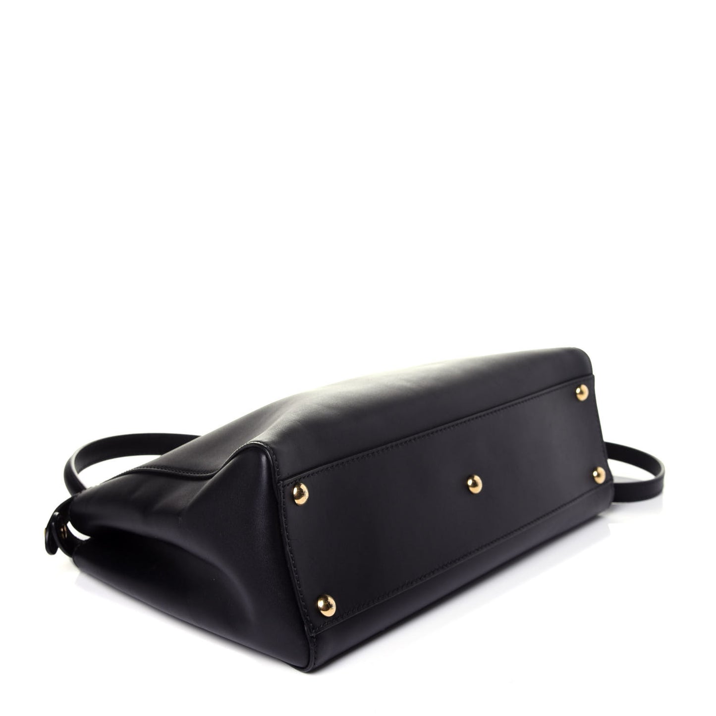 Vitello Morgan Shiny Nappa Medium Peekaboo Iconic Satchel Black