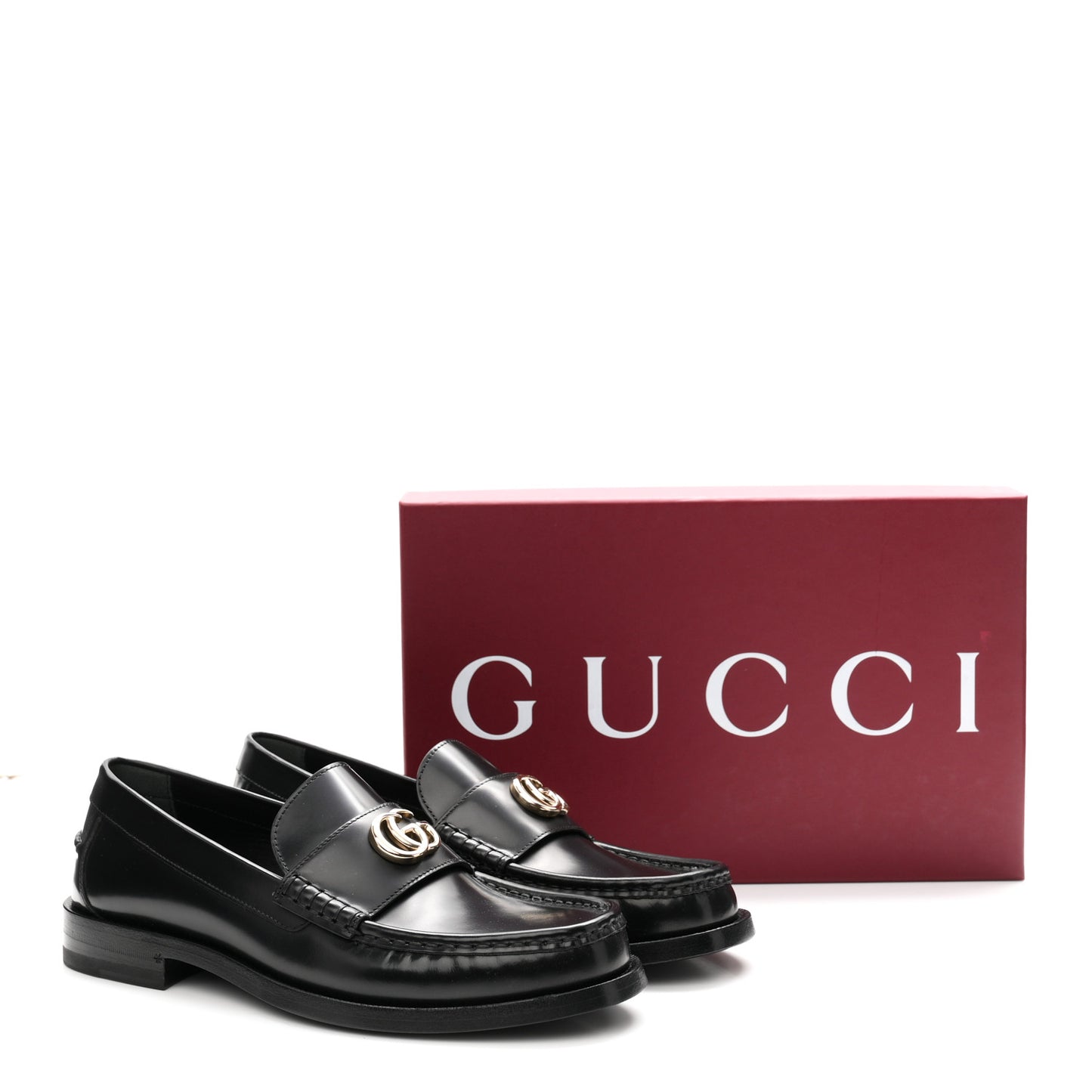 Calfskin Millennial Ribot Womens GG Loafers 40 Black