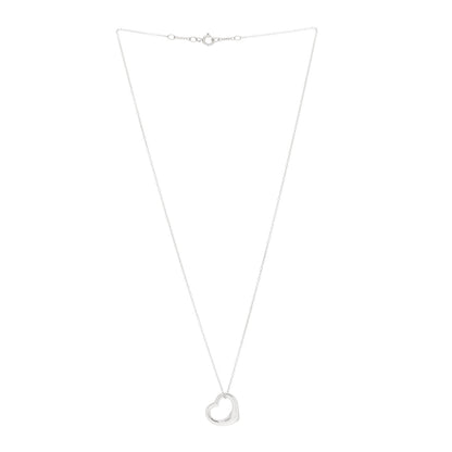 Tiffany Sterling Silver 16mm Elsa Peretti Open Heart Pendant Necklace 3 of 6