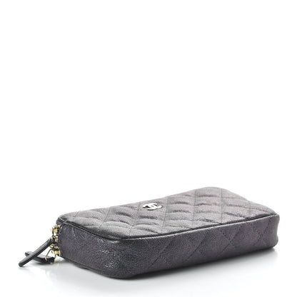 Chanel Iridescent Caviar Quilted Small Clutch With Chain Black 4 of 12
