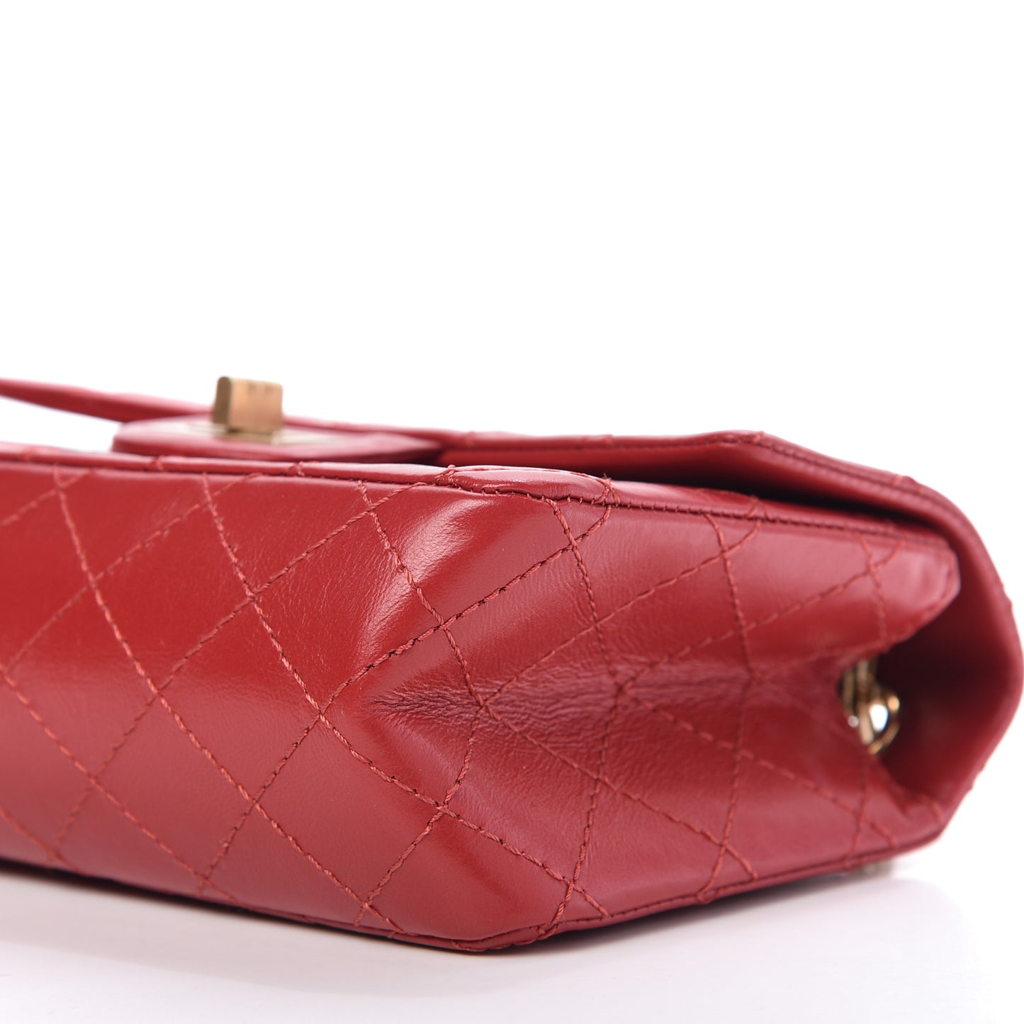 Aged Calfskin Quilted 2.55 Reissue Mini Flap Red