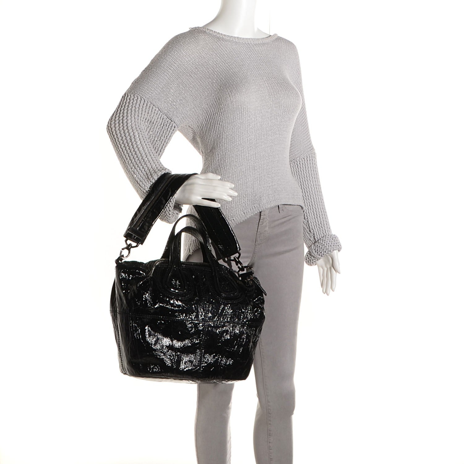 Givenchy Crinkled Patent Medium Nightingale Black 2 of 9