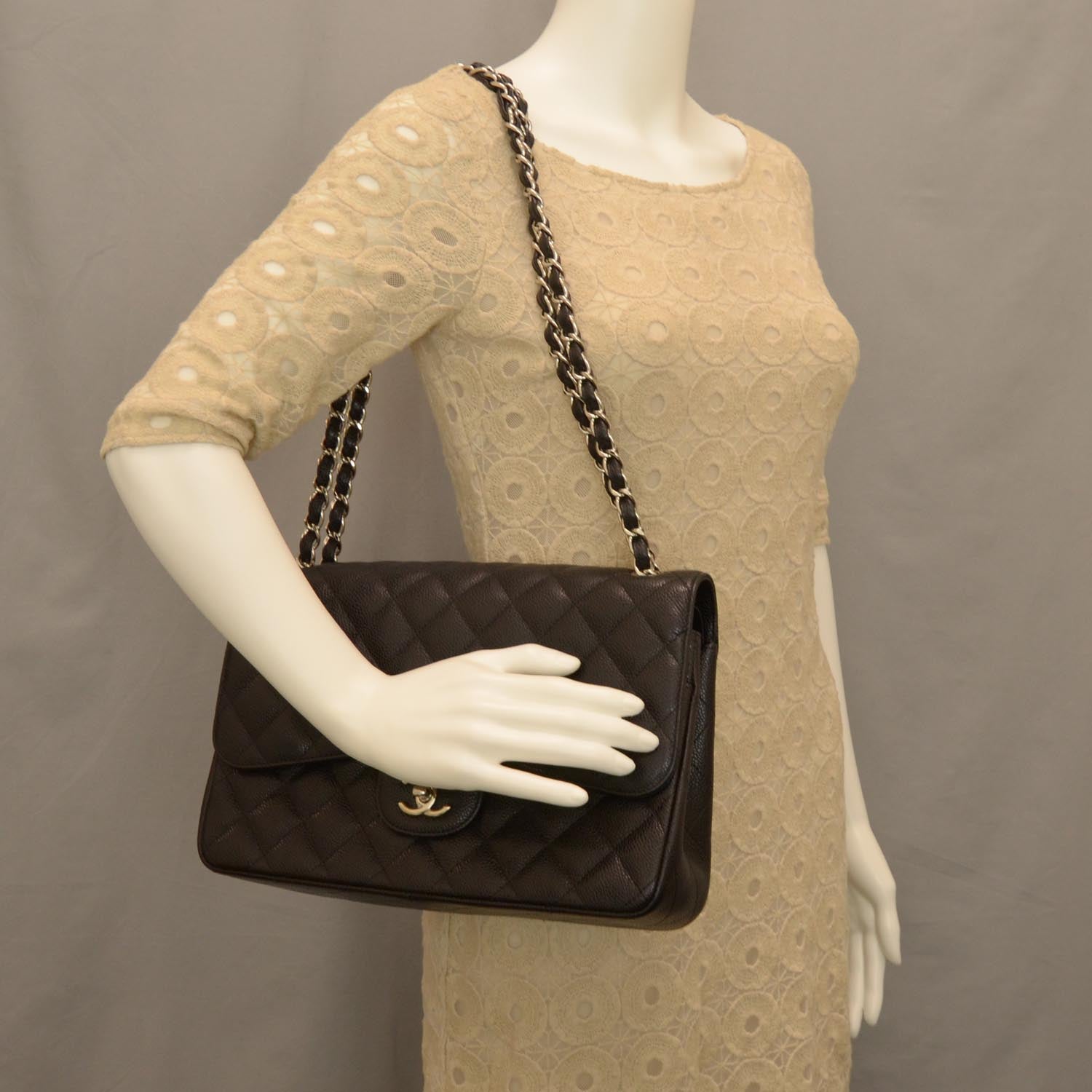 Chanel Caviar Quilted Jumbo Double Flap Black 2 of 9