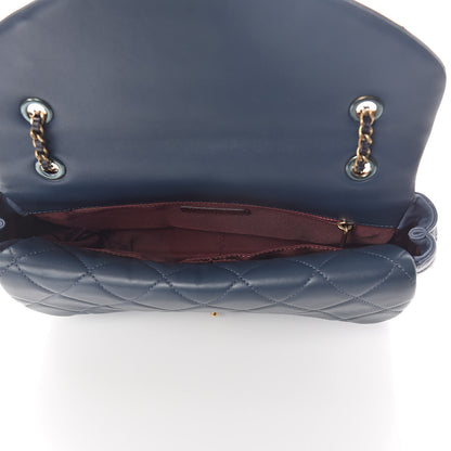 Chanel Lambskin Quilted Tri-Color Double Flap Blue Black Navy Blue 5 of 10