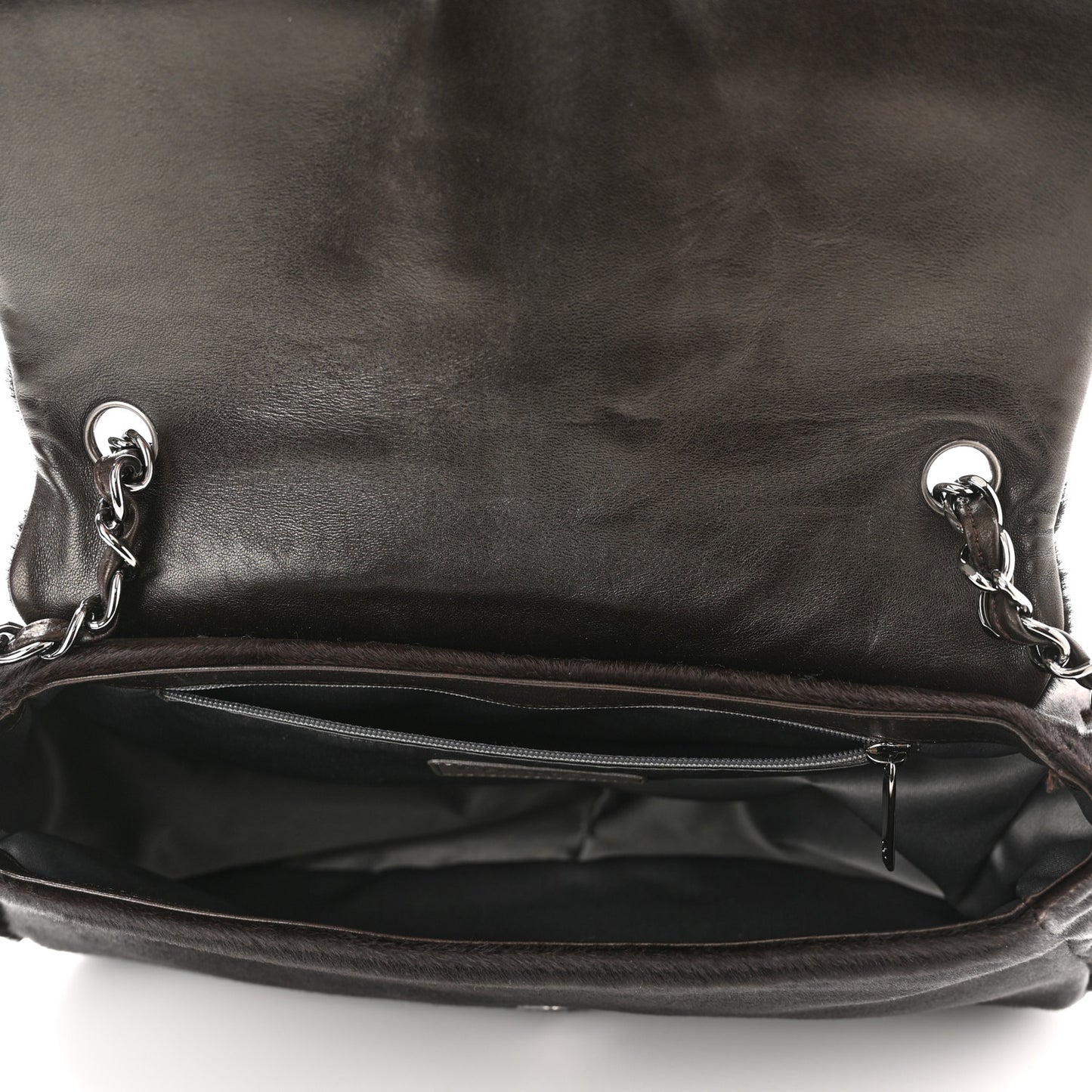 Pony Hair Sharpei Flap Tote Black