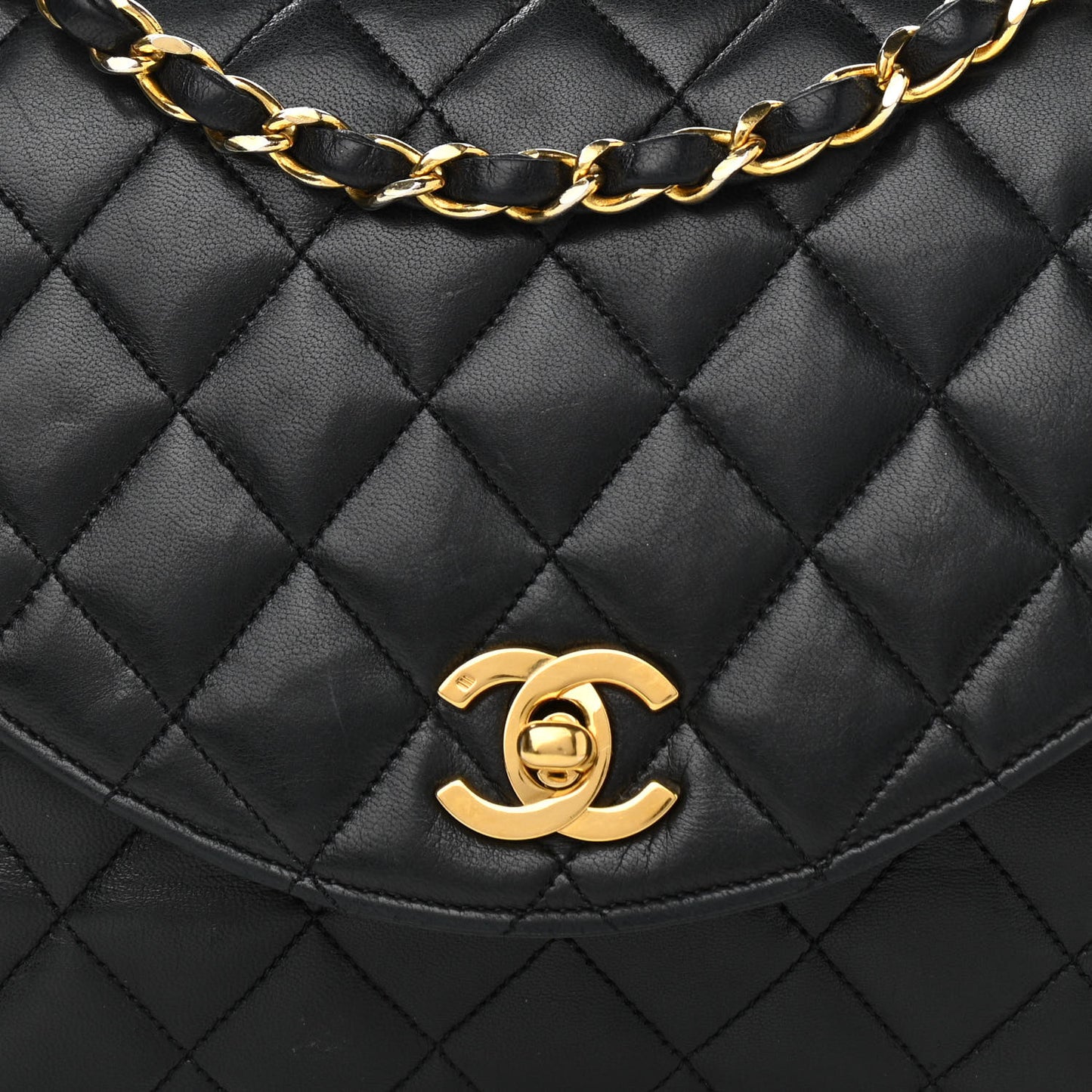 Lambskin Quilted Small Single Flap Black