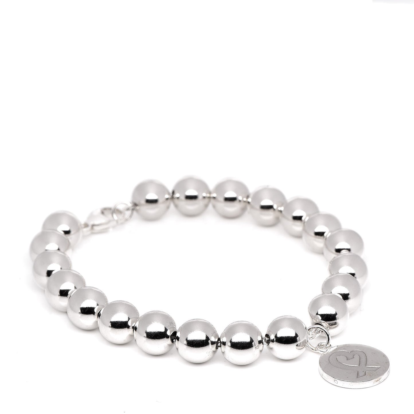 Sterling Silver 8mm Paloma Picasso Bead Loving Heart Tag Bracelet