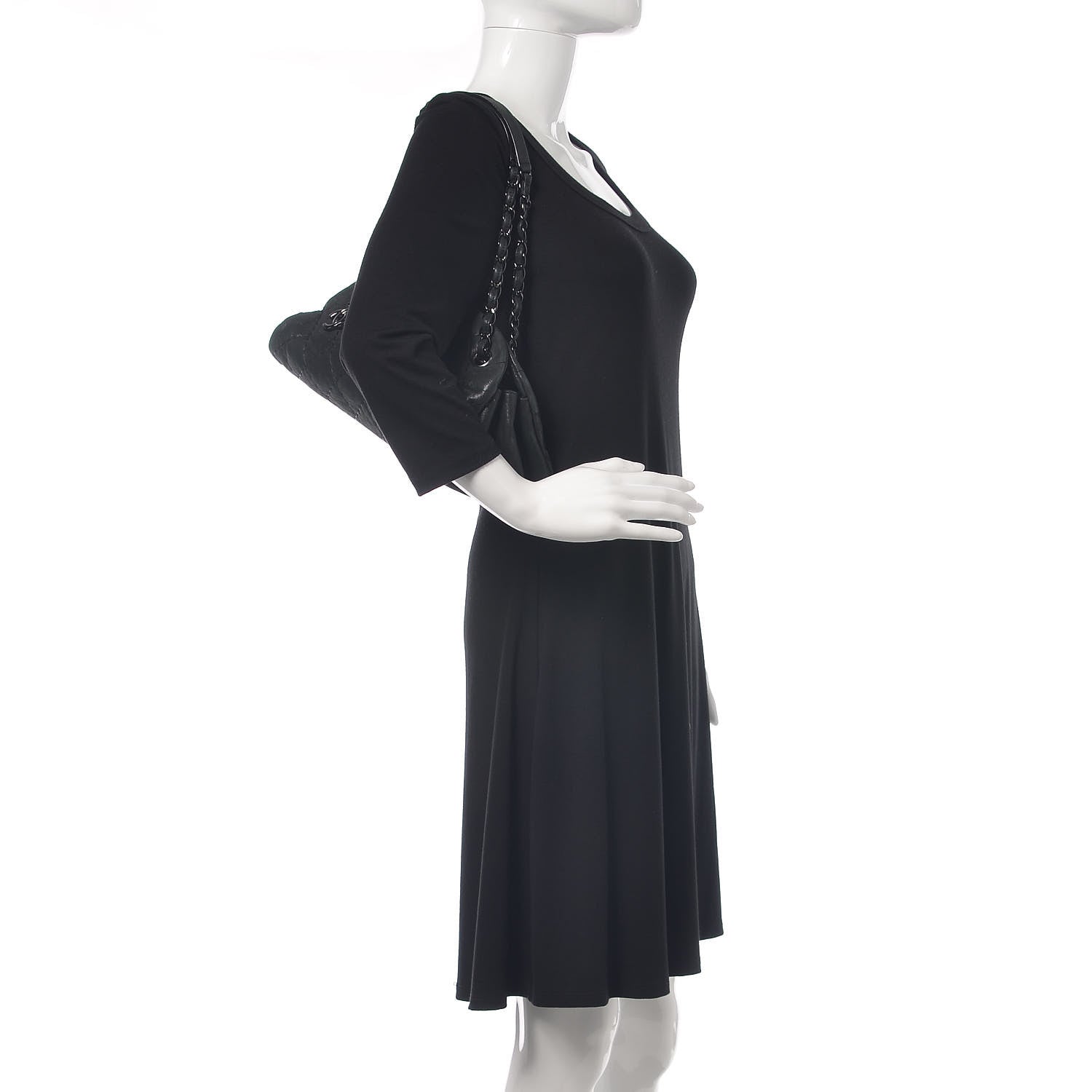 Chanel Iridescent Calfskin Medium Just Mademoiselle Bowler Black 2 of 11