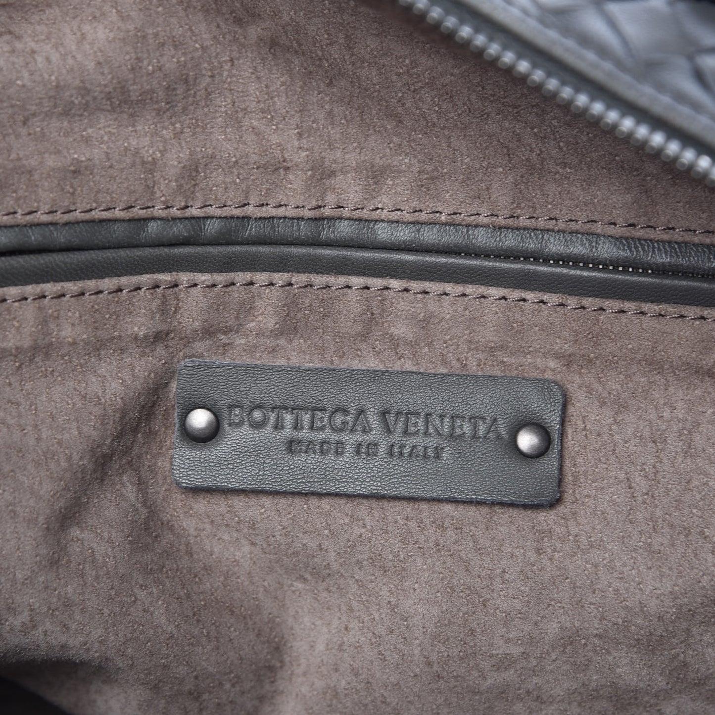 Nappa Intrecciato Top Handle Bag Grey
