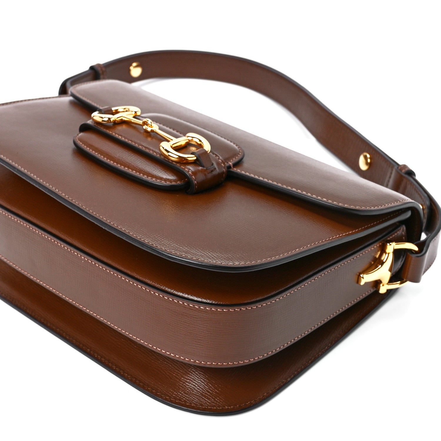 Gucci Azalea Calfskin Horsebit 1955 Shoulder Bag Brown Sugar 12 of 12