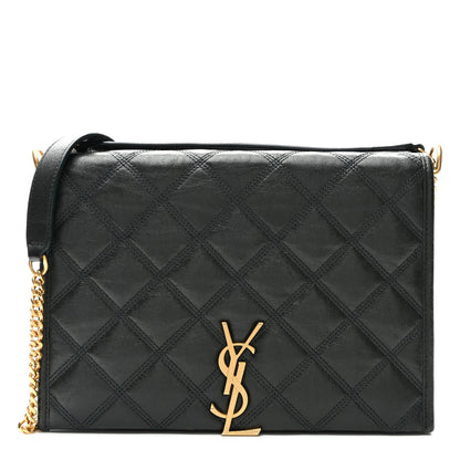 Saint Laurent Lambskin Quilted Mini Becky Chain Bag Vert Fonce 1 of 21