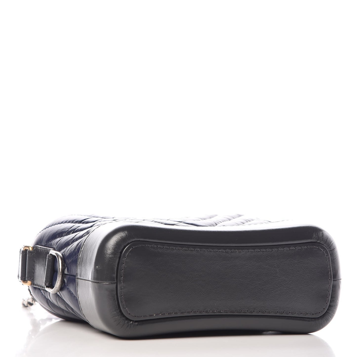 Aged Calfskin Chevron Quilted Small Gabrielle Hobo Dark Pink Navy