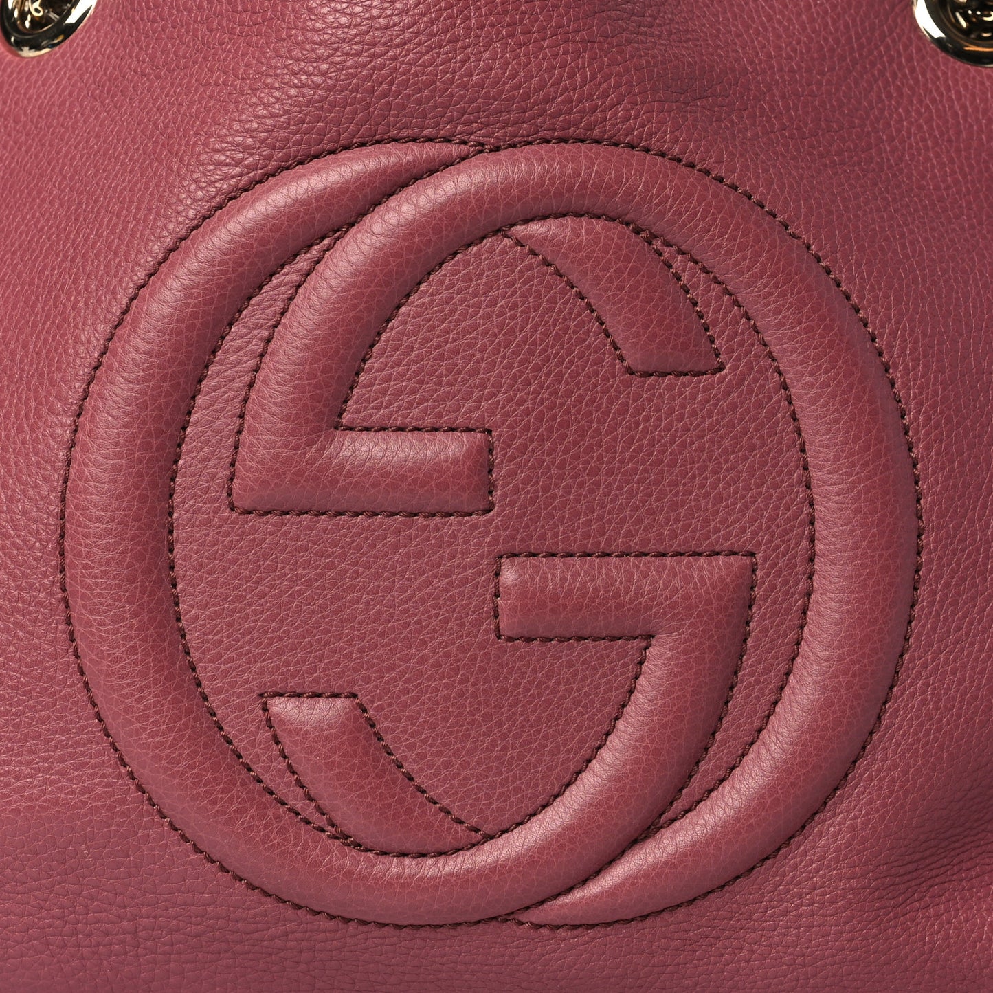 Pebbled Calfskin Medium Soho Chain Shoulder Bag Peonia Flower