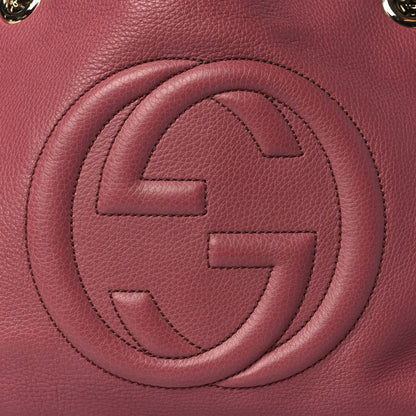 Gucci Pebbled Calfskin Medium Soho Chain Shoulder Bag Peonia Flower 8 of 10