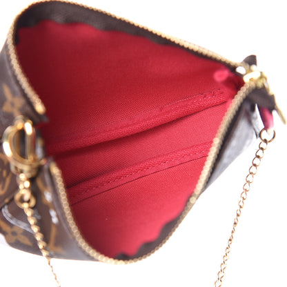Louis Vuitton Monogram 2019 Christmas Animation Mini Courchevel Pochette Accessories Fuchsia 6 of 8