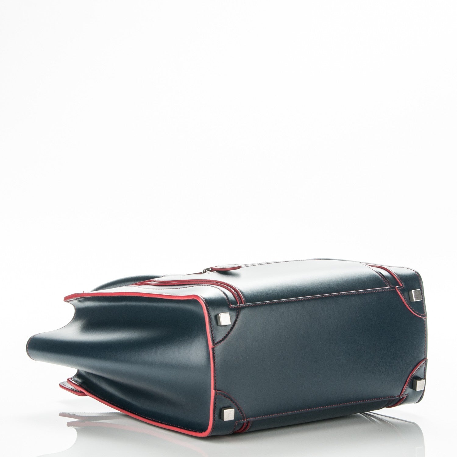 Celine Satin Debossed Calfskin Micro Luggage Navy Blue 4 of 8