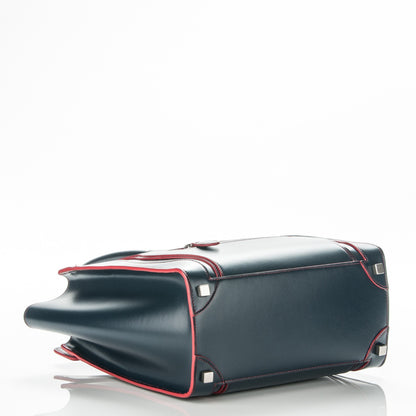 Celine Satin Debossed Calfskin Micro Luggage Navy Blue 4 of 8