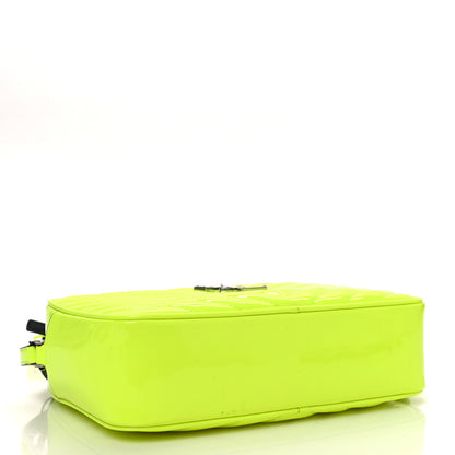 Saint Laurent Patent Calfskin Matelasse Monogram Lou Camera Bag Neon Yellow 4 of 12